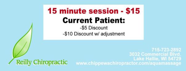 massage costs at reilly chiropractic chippewa falls, wi